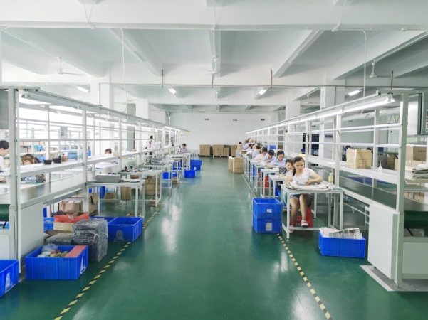 Assembly lines inside the Shenzhen Tuodi Electronics factory