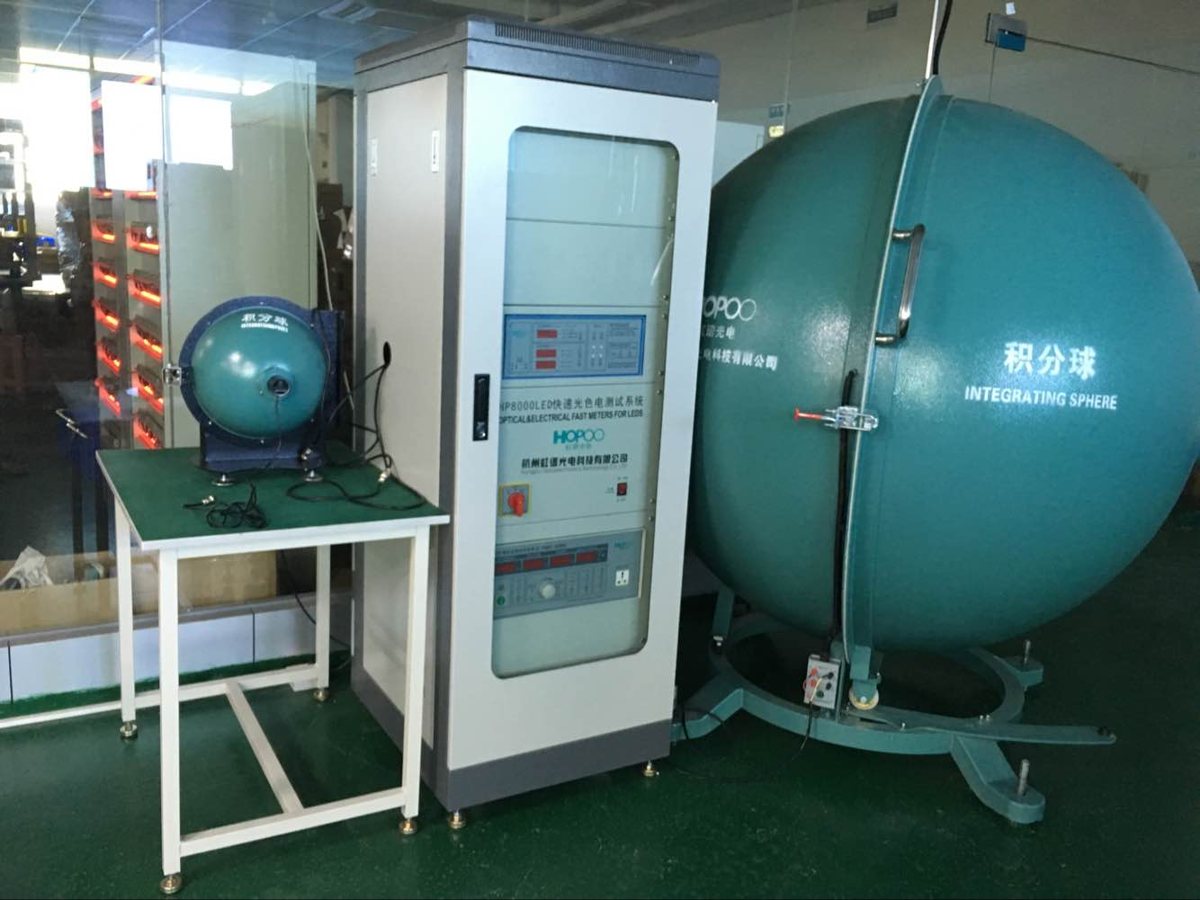 Integrating sphere photometric test equipment