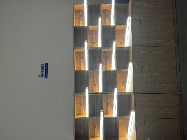 Finished light bars illuminated in vertical rows