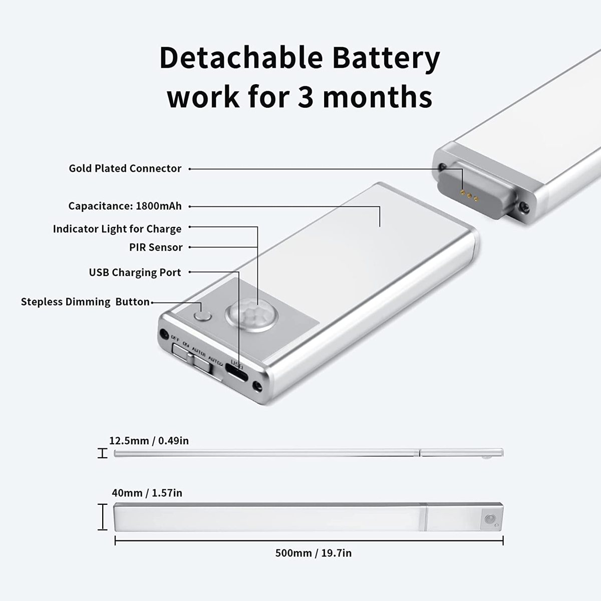 TDL-6111 with detachable credit-card-size battery