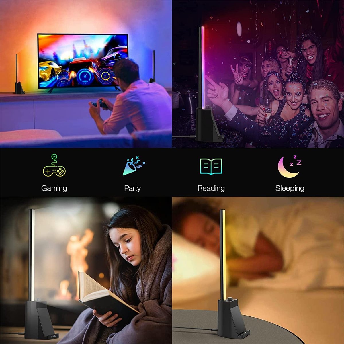 TDL-8193 ambient light bar behind a TV and on a desk